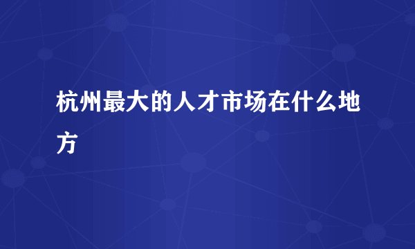 杭州最大的人才市场在什么地方