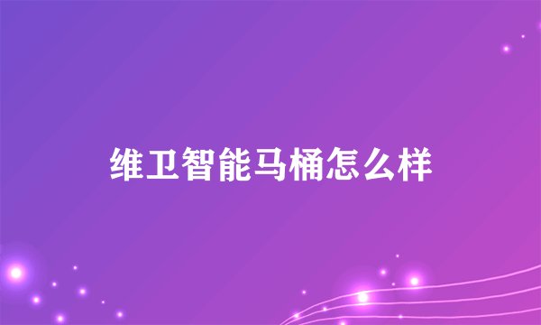 维卫智能马桶怎么样