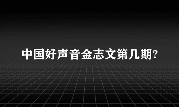 中国好声音金志文第几期?