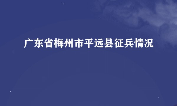 广东省梅州市平远县征兵情况