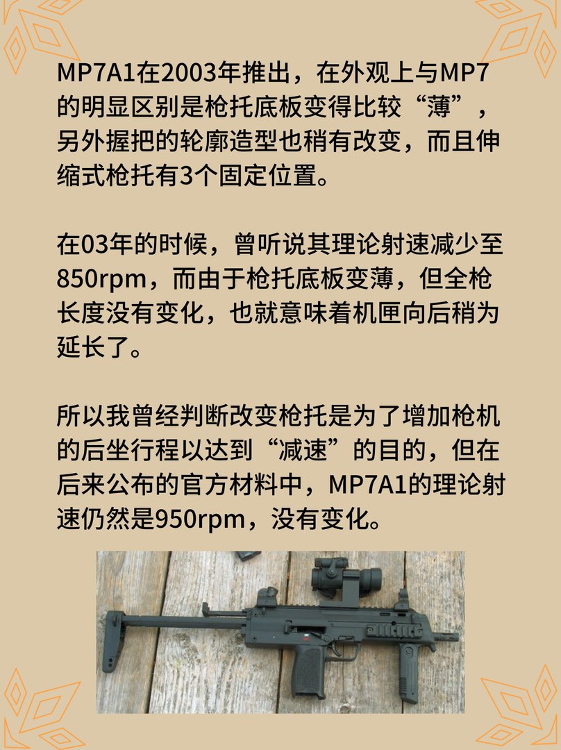 MP7A1 / A2 冲锋枪