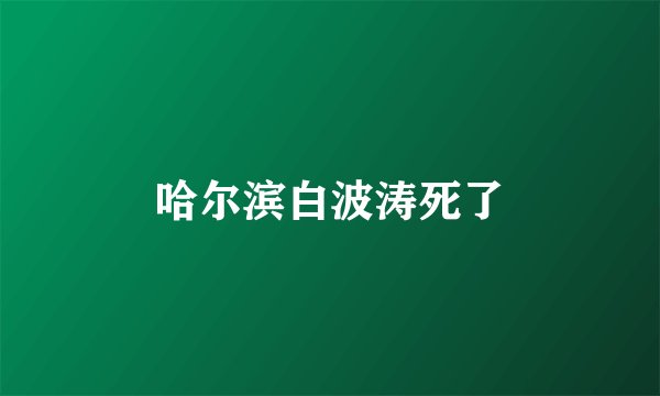 哈尔滨白波涛死了