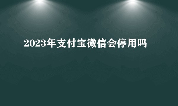 2023年支付宝微信会停用吗