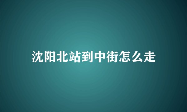 沈阳北站到中街怎么走