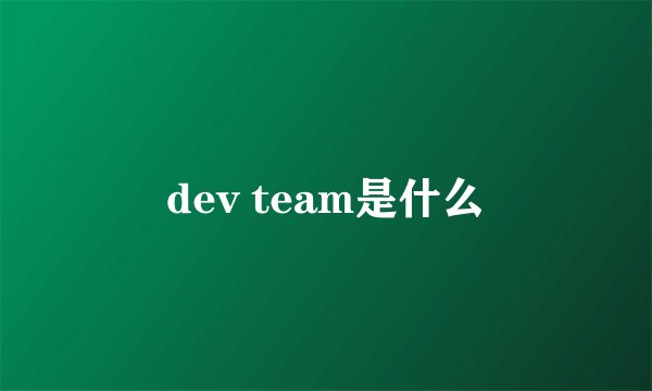 dev team是什么