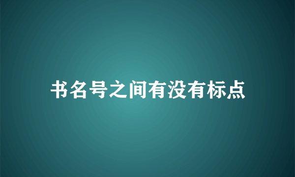 书名号之间有没有标点