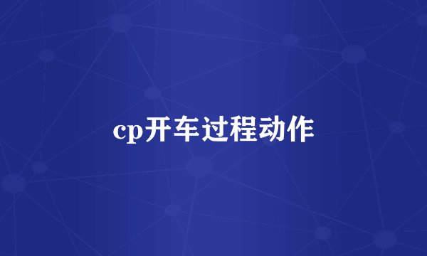 cp开车过程动作