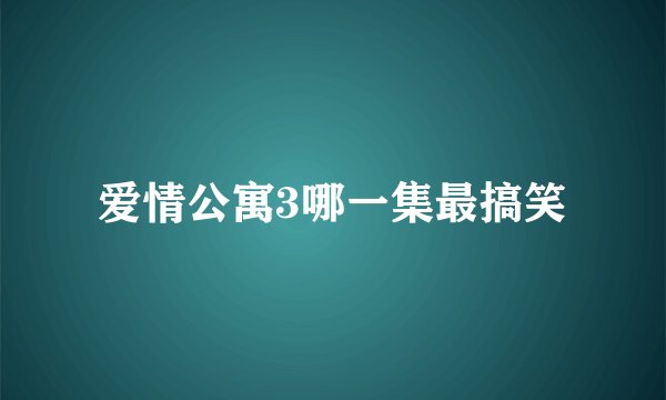 爱情公寓3哪一集最搞笑