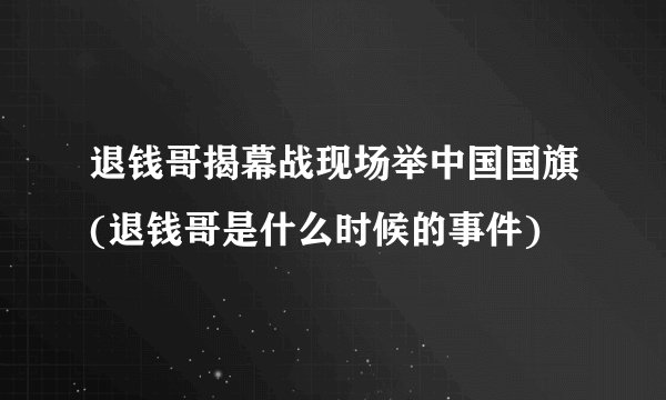 退钱哥揭幕战现场举中国国旗(退钱哥是什么时候的事件)