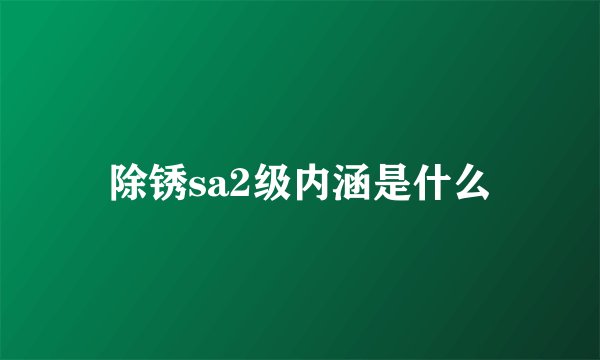 除锈sa2级内涵是什么