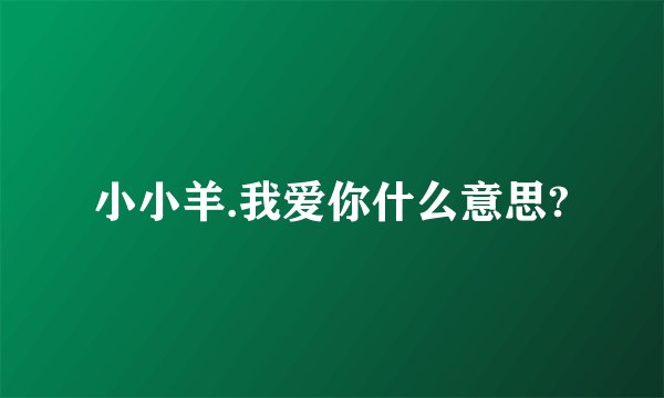 小小羊.我爱你什么意思?