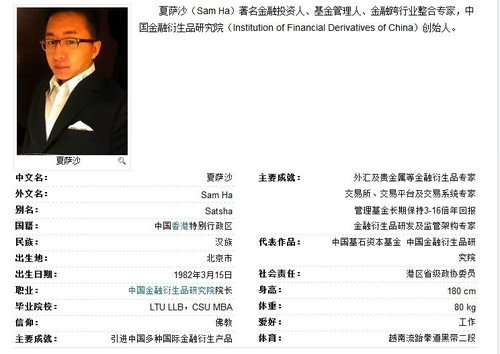 夏萨沙的个人专访