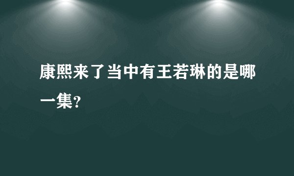 康熙来了当中有王若琳的是哪一集？