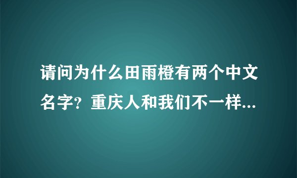 请问为什么田雨橙有两个中文名字？重庆人和我们不一样吗？为什么他还有个重庆名？