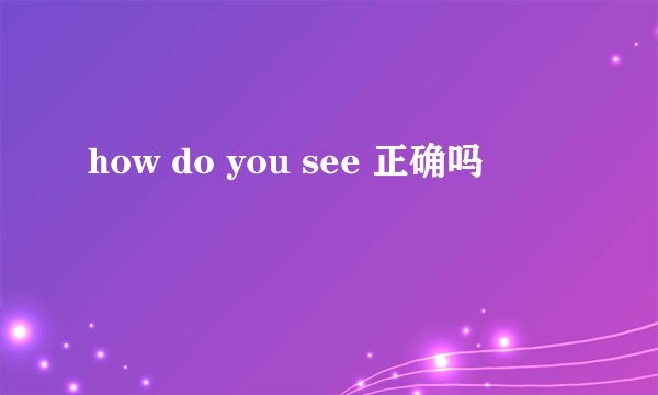 how do you see 正确吗