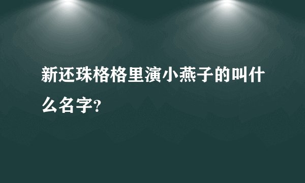 新还珠格格里演小燕子的叫什么名字？