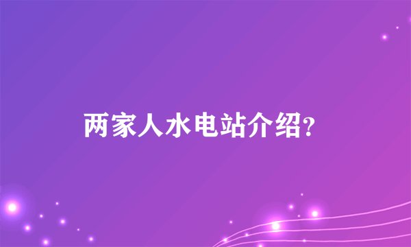 两家人水电站介绍？