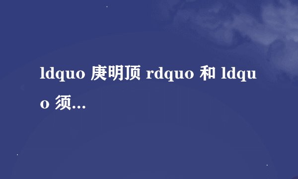 ldquo 庚明顶 rdquo 和 ldquo 须天晴 rdquo 是什么意思?