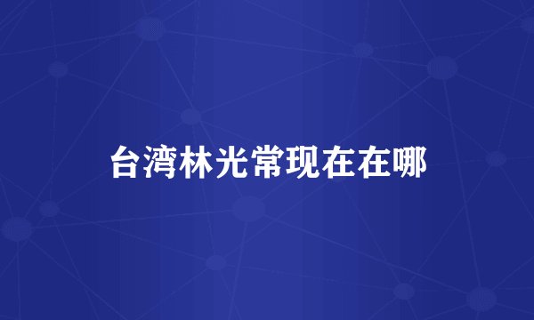 台湾林光常现在在哪