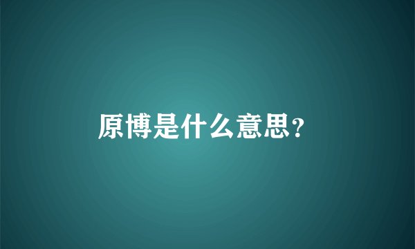 原博是什么意思？