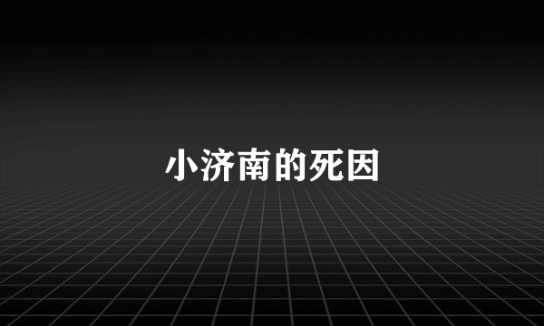 小济南的死因