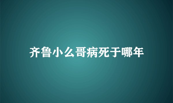 齐鲁小么哥病死于哪年