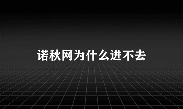 诺秋网为什么进不去