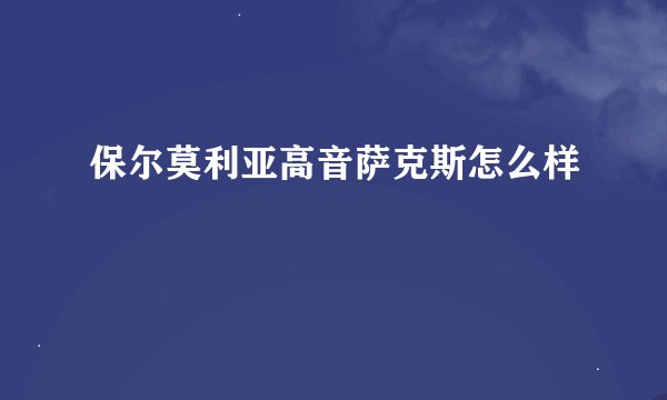 保尔莫利亚高音萨克斯怎么样