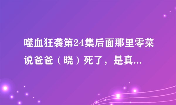 噬血狂袭第24集后面那里零菜说爸爸（晓）死了，是真的还是只是开玩笑而已？