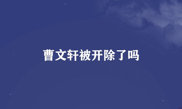 曹文轩被开除了吗