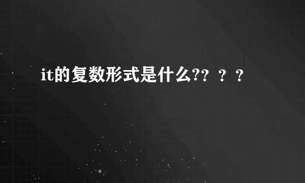it的复数形式是什么?？？？