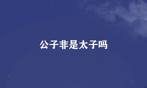 公子非是太子吗
