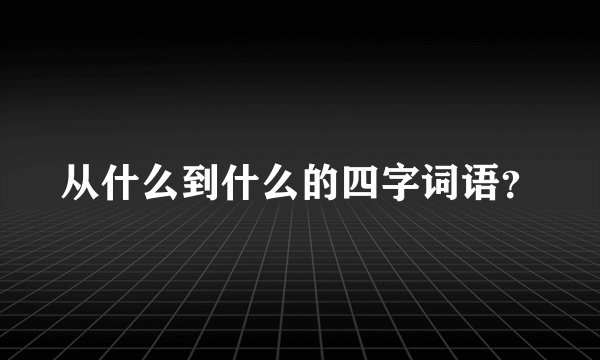 从什么到什么的四字词语？