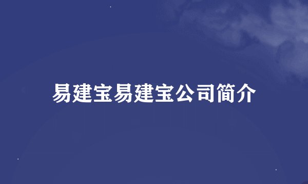 易建宝易建宝公司简介