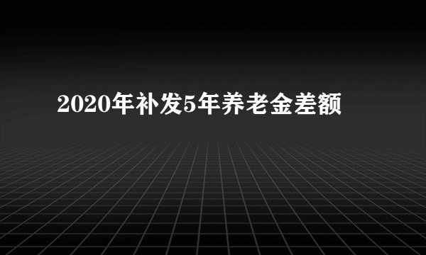 2020年补发5年养老金差额
