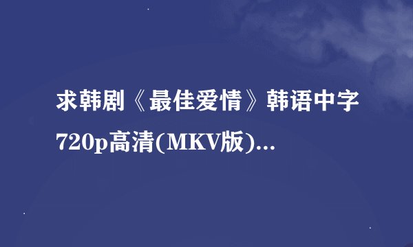 求韩剧《最佳爱情》韩语中字720p高清(MKV版)下载地址或种子