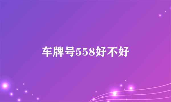 车牌号558好不好