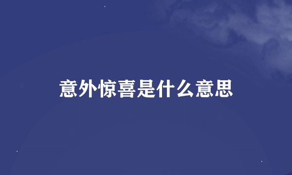 意外惊喜是什么意思