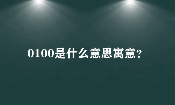 0100是什么意思寓意？