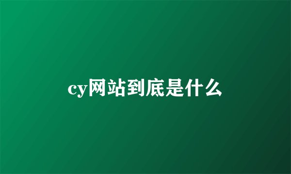 cy网站到底是什么