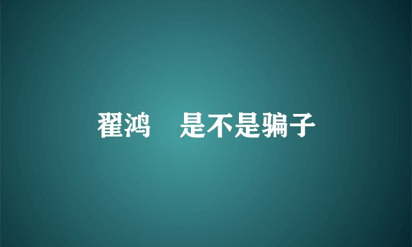 翟鸿燊是不是骗子