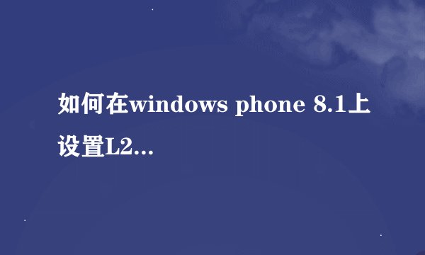 如何在windows phone 8.1上设置L2TP IPSEC VPN