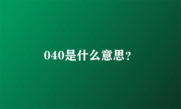 040是什么意思？