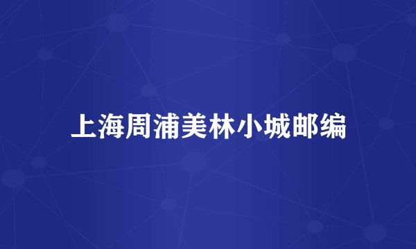 上海周浦美林小城邮编