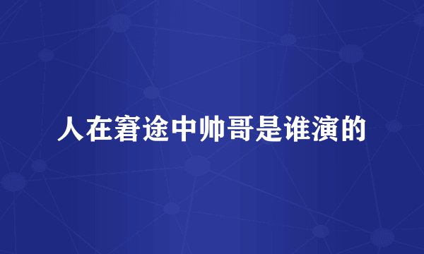 人在窘途中帅哥是谁演的