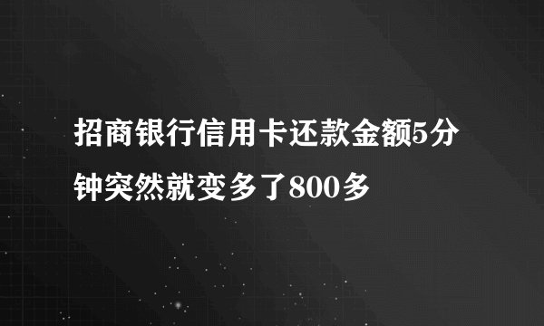 招商银行信用卡还款金额5分钟突然就变多了800多
