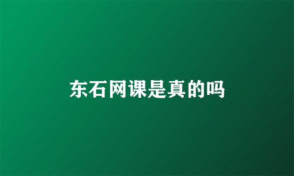 东石网课是真的吗