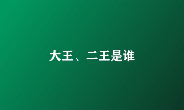 大王、二王是谁