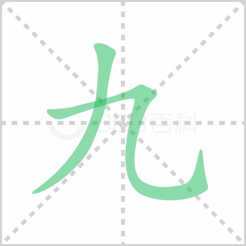 九怎么写田字格