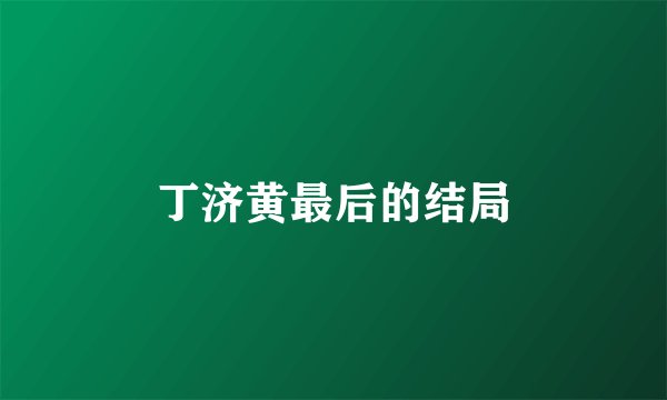 丁济黄最后的结局